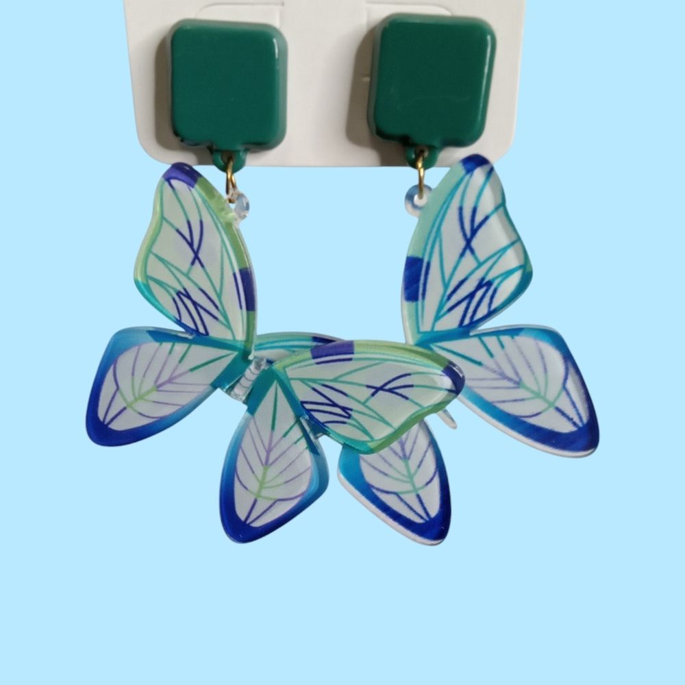 Vibrant Butterfly Statement Earrings